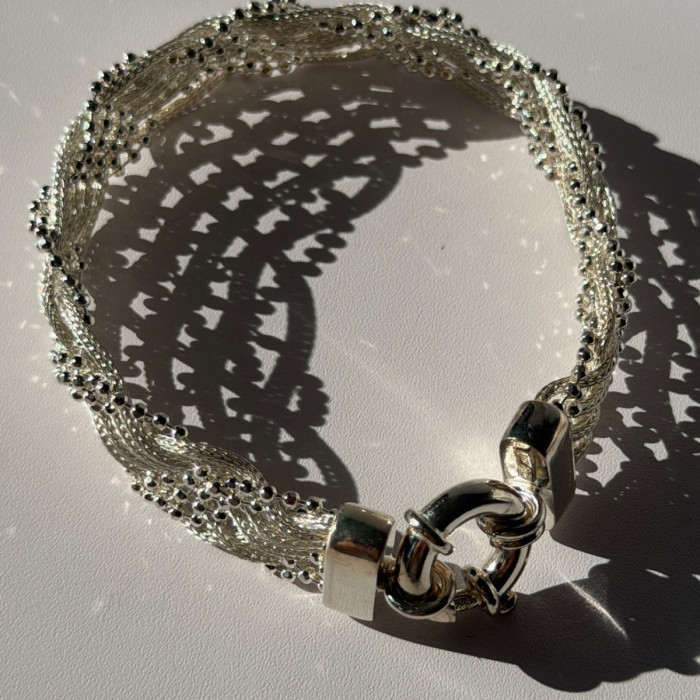 Elegant Italy 925 Sterling Silver Bracelet Size 8