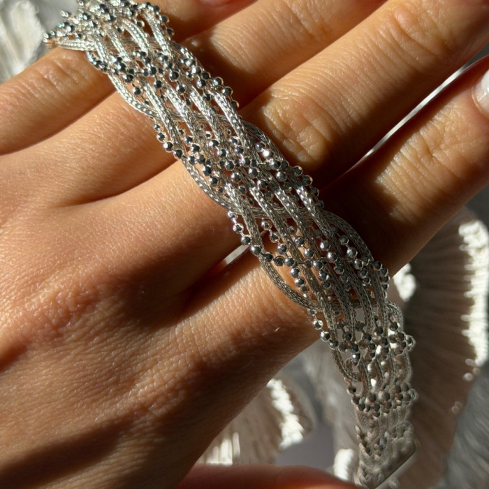 Elegant Italy 925 Sterling Silver Bracelet Size 8