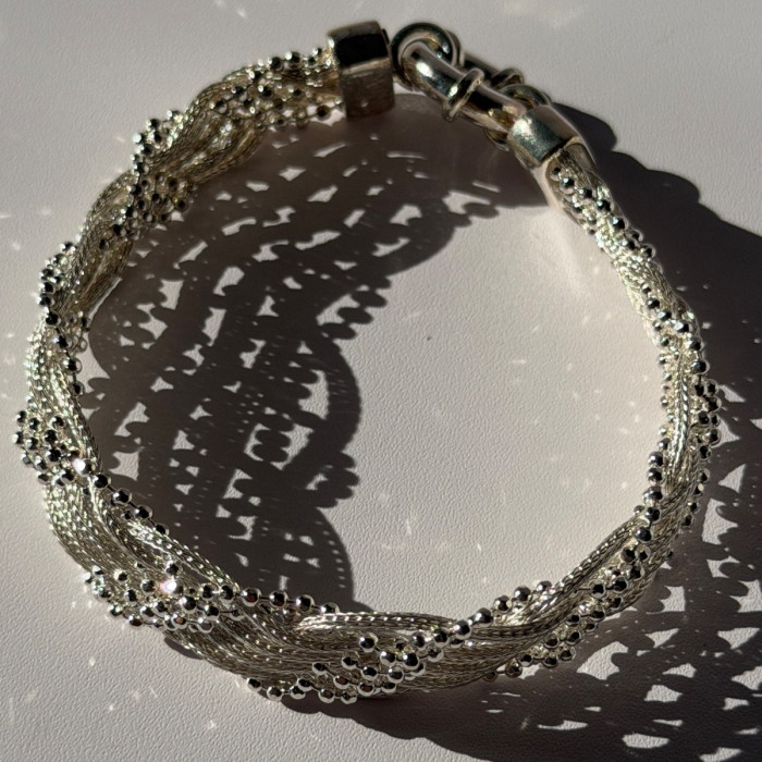 Elegant Italy 925 Sterling Silver Bracelet Size 8