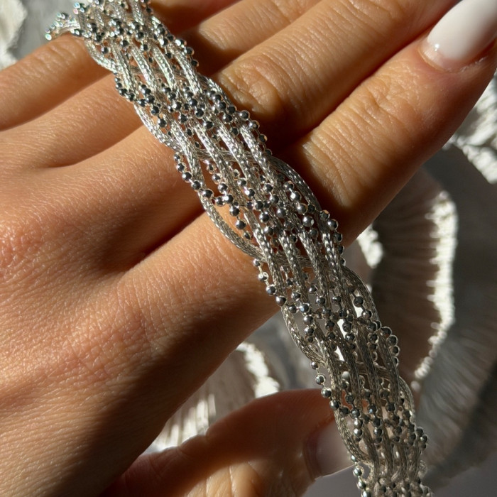 Elegant Italy 925 Sterling Silver Bracelet Size 8