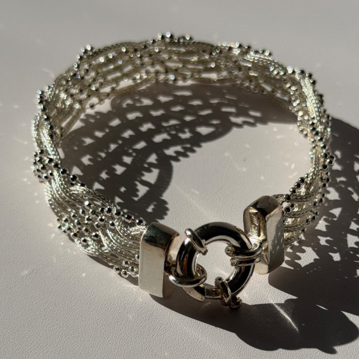 Elegant Italy 925 Sterling Silver Bracelet Size 8