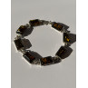 925 Sterling Silver Amber Bracelet Size 7