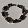 925 Sterling Silver Amber Bracelet Size 7