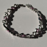 925 Sterling Silver Pink & White Spinel Heart Bracelet