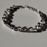 925 Sterling Silver Pink & White Spinel Heart Bracelet