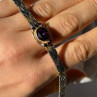 Italy 925 Sterling Silver Gold Plated Amethyst Bracelet