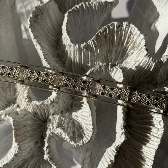 Vintage 925 Sterling Silver Marcasite Bracelet