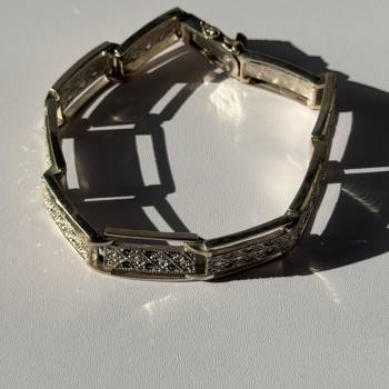 Vintage 925 Sterling Silver Marcasite Bracelet