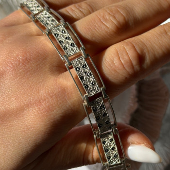 Vintage 925 Sterling Silver Marcasite Bracelet