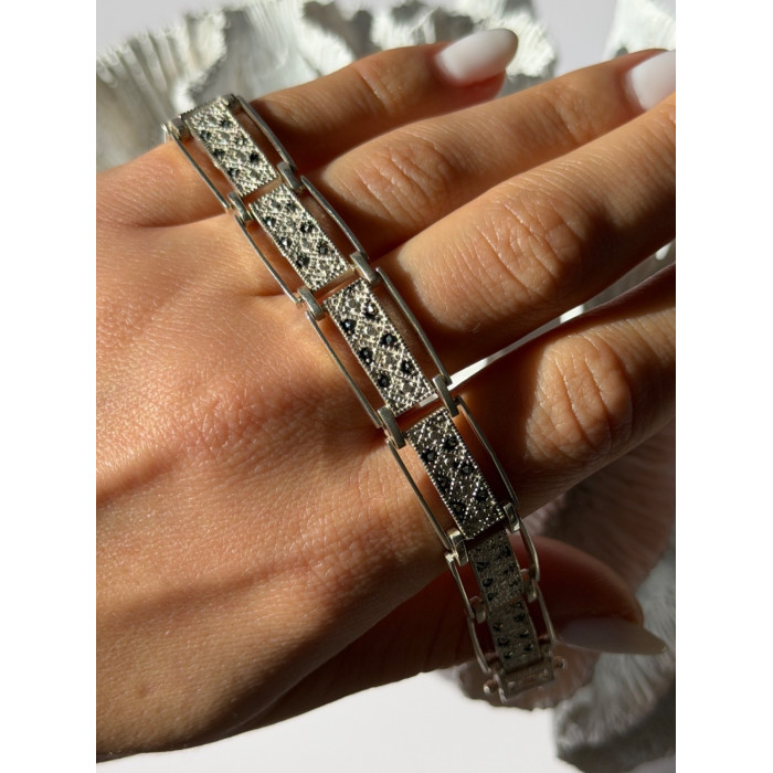 Vintage 925 Sterling Silver Marcasite Bracelet