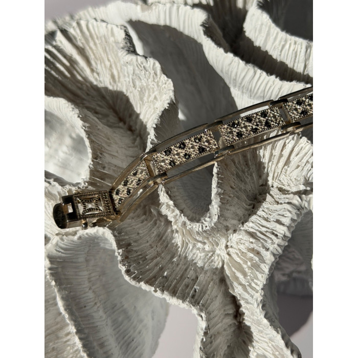 Vintage 925 Sterling Silver Marcasite Bracelet