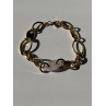 Italy 925 Sterling Silver Gold Plated Rose Quartz Bracelet