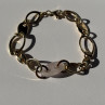 Italy 925 Sterling Silver Gold Plated Rose Quartz Bracelet