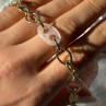 Italy 925 Sterling Silver Gold Plated Rose Quartz Bracelet