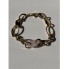 Italy 925 Sterling Silver Gold Plated Rose Quartz Bracelet