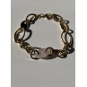 Italy 925 Sterling Silver Gold Plated Rose Quartz Bracelet