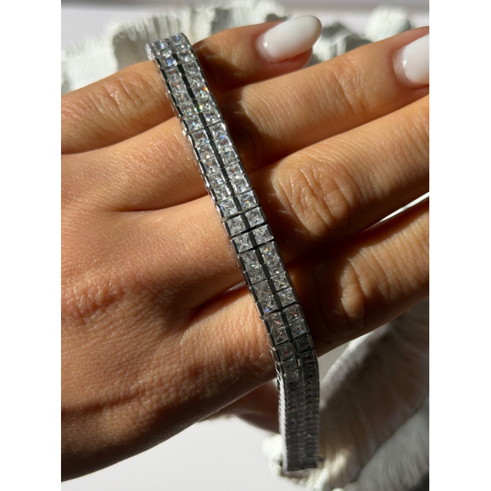 Shiny 925 Sterling Silver Cz Bracelet