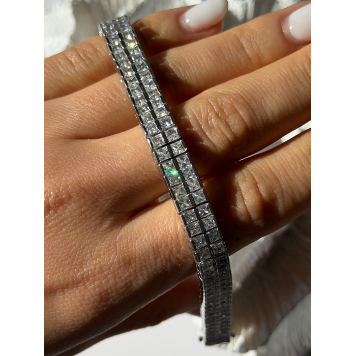Shiny 925 Sterling Silver Cz Bracelet