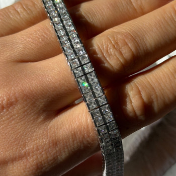 Shiny 925 Sterling Silver Cz Bracelet