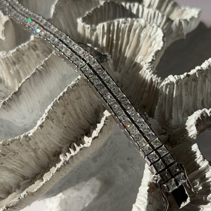 Shiny 925 Sterling Silver Cz Bracelet