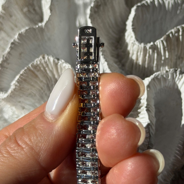 Shiny 925 Sterling Silver Cz Bracelet