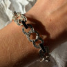Vintage 925 Sterling Silver Onyx & Marcasite Bracelet