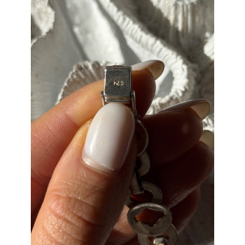 Vintage 925 Sterling Silver Onyx & Marcasite Bracelet