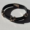 Pat Pend Leather & 925 Sterling Silver Black Agate Bracelet