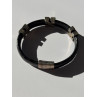 Pat Pend Leather & 925 Sterling Silver Black Agate Bracelet