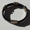 Pat Pend Leather & 925 Sterling Silver Black Agate Bracelet