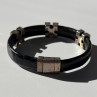 Pat Pend Leather & 925 Sterling Silver Black Agate Bracelet