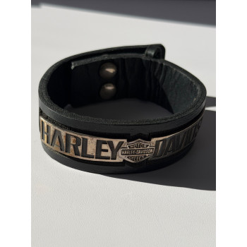 Harley Davidson Leather & 925 Sterling Silver Bracelet