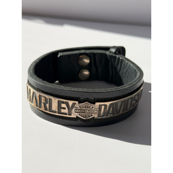 Harley Davidson Leather & 925 Sterling Silver Bracelet
