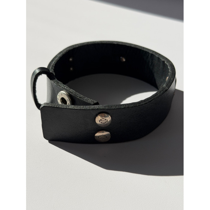 Harley Davidson Leather & 925 Sterling Silver Bracelet