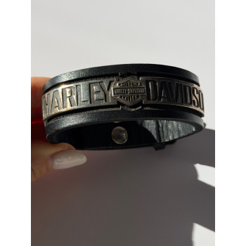Harley Davidson Leather & 925 Sterling Silver Bracelet