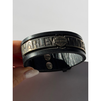 Harley Davidson Leather & 925 Sterling Silver Bracelet