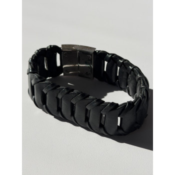 Emporio Armani Leather & 925 Sterling Silver Bracelet