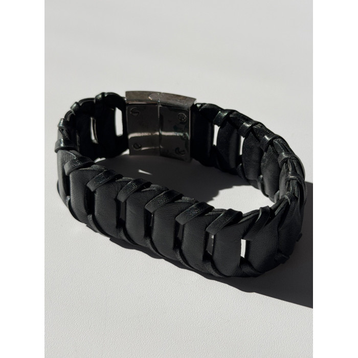 Emporio Armani Leather & 925 Sterling Silver Bracelet