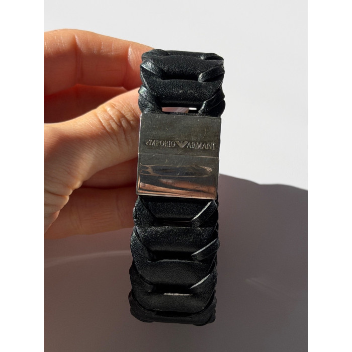 Emporio Armani Leather & 925 Sterling Silver Bracelet