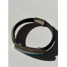 Leather & 925 Sterling Silver Turquoise Bracelet
