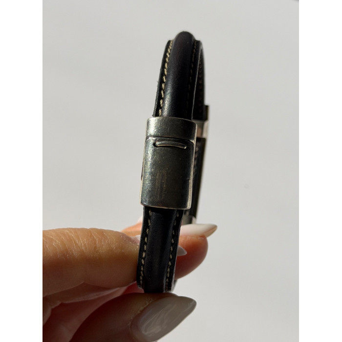 Leather & 925 Sterling Silver Turquoise Bracelet