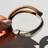 Vintage Brown Leather & 925 Sterling Silver Bracelet