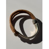 Vintage Brown Leather & 925 Sterling Silver Bracelet