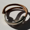 Vintage Brown Leather & 925 Sterling Silver Bracelet