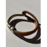 Vintage Brown Leather & 925 Sterling Silver Bracelet