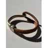 Vintage Brown Leather & 925 Sterling Silver Bracelet