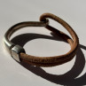 Vintage Brown Leather & 925 Sterling Silver Bracelet