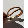 Vintage Brown Leather & 925 Sterling Silver Bracelet