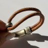 Vintage Brown Leather & 925 Sterling Silver Bracelet