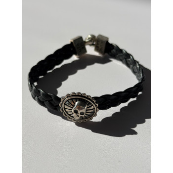King Baby Skeleton Leather & 925 Sterling Silver Bracelet